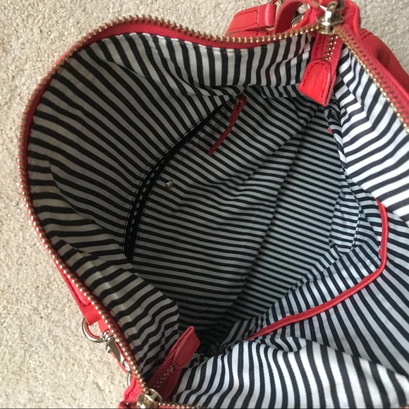 Kate Spade Cherry Red Foldover Pebbled Leather Bag - Picture 8 of 14